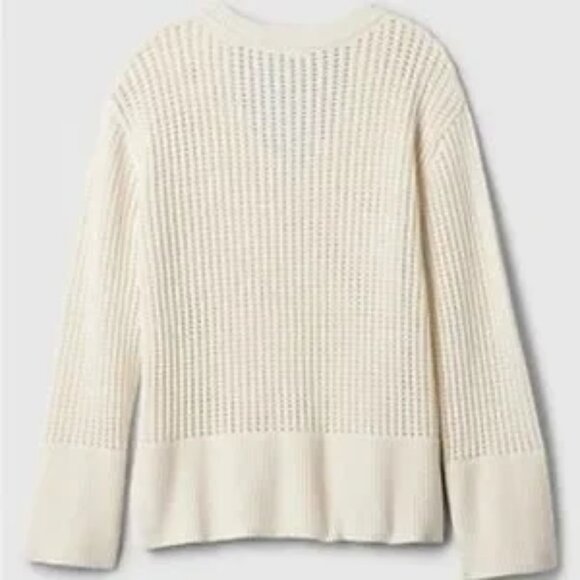 GAP Bainbridge Blue Relaxed Crochet V-Neck Sweater/NWT/S - Picture 3 of 16